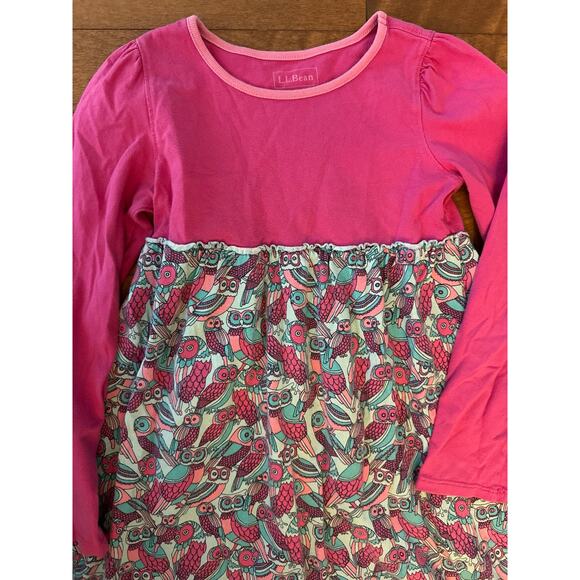 L.L. Bean cotton long sleeved dress bundle of 3 butterfly’s owls aged 8 & 10 - Picture 9 of 11
